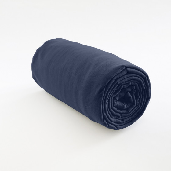 Drap housse bleu marine - Au fil de laine